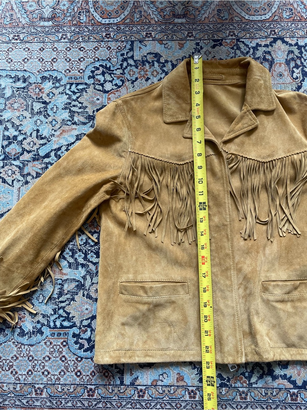 All Saints Suede Fringe Jacket - Tan - Picture 6 of 7